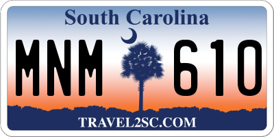 SC license plate MNM610