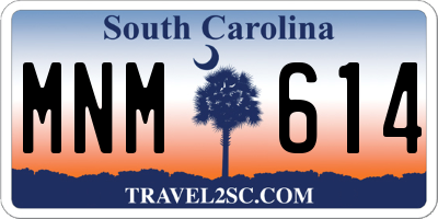 SC license plate MNM614