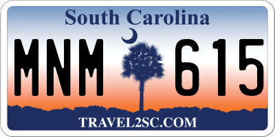 SC license plate MNM615
