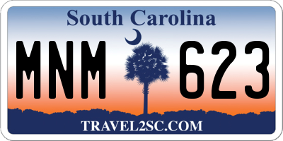 SC license plate MNM623