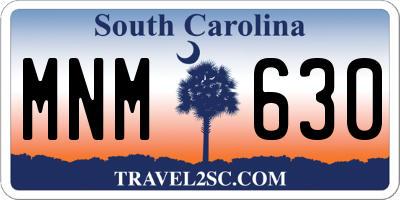 SC license plate MNM630