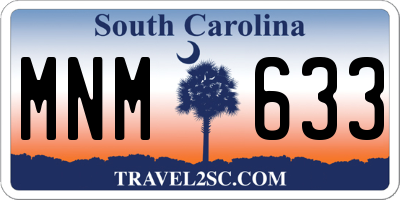 SC license plate MNM633