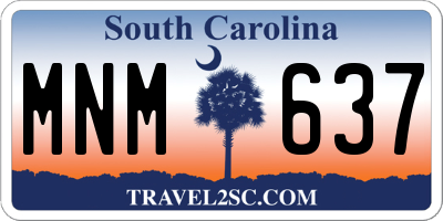 SC license plate MNM637