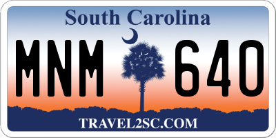 SC license plate MNM640