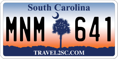 SC license plate MNM641