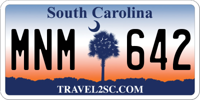 SC license plate MNM642