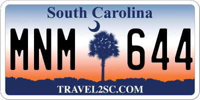 SC license plate MNM644