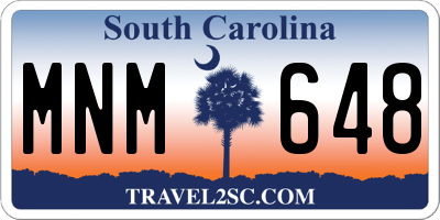 SC license plate MNM648