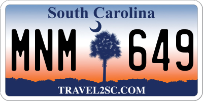 SC license plate MNM649