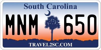 SC license plate MNM650