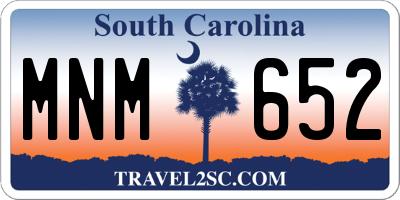 SC license plate MNM652