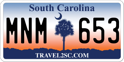SC license plate MNM653