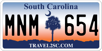 SC license plate MNM654