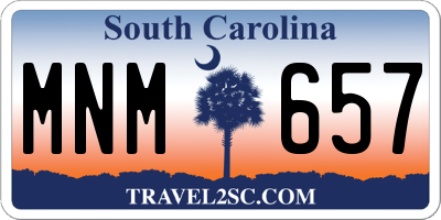 SC license plate MNM657