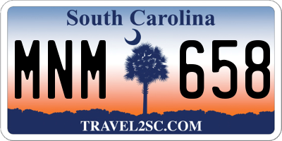 SC license plate MNM658