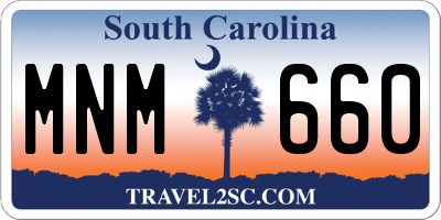 SC license plate MNM660