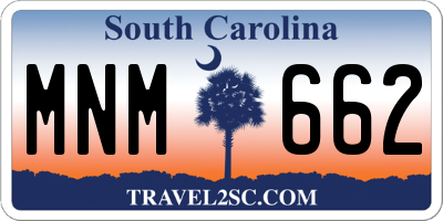SC license plate MNM662