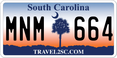 SC license plate MNM664