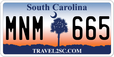 SC license plate MNM665