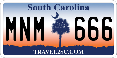 SC license plate MNM666