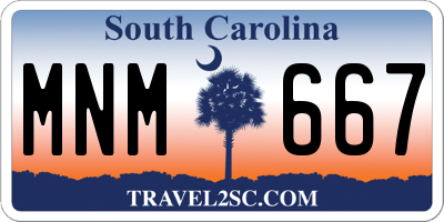 SC license plate MNM667