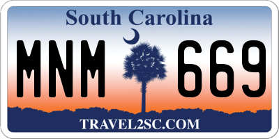 SC license plate MNM669
