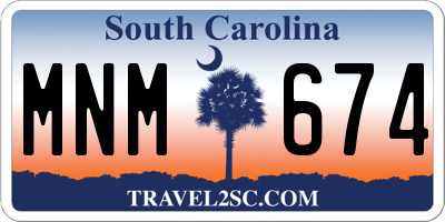 SC license plate MNM674