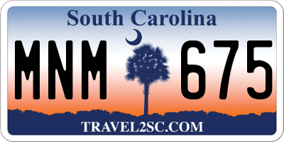 SC license plate MNM675