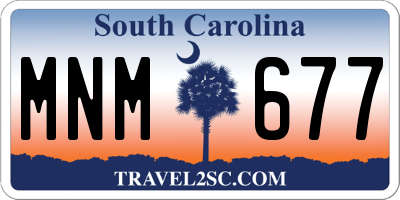 SC license plate MNM677