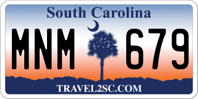 SC license plate MNM679