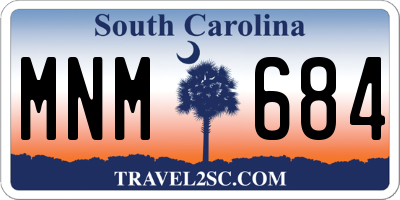 SC license plate MNM684