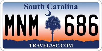 SC license plate MNM686