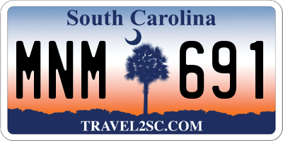 SC license plate MNM691