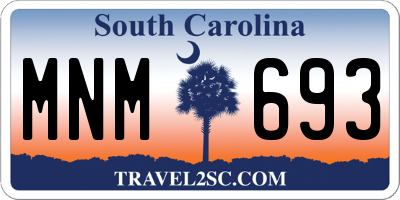 SC license plate MNM693