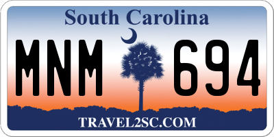 SC license plate MNM694