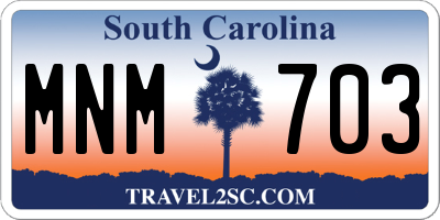 SC license plate MNM703