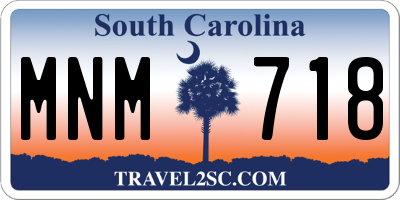 SC license plate MNM718