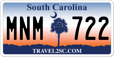 SC license plate MNM722