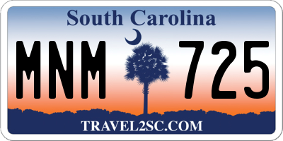 SC license plate MNM725