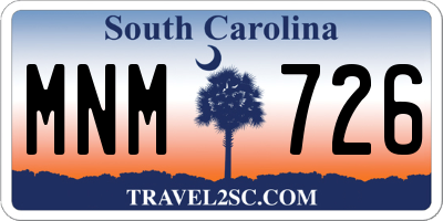 SC license plate MNM726