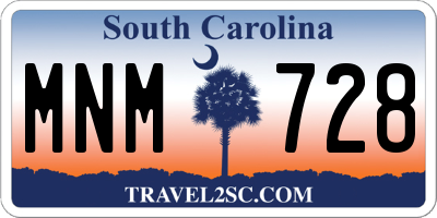 SC license plate MNM728