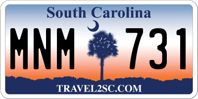 SC license plate MNM731
