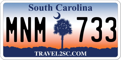 SC license plate MNM733