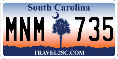 SC license plate MNM735