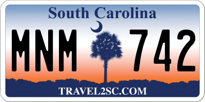 SC license plate MNM742