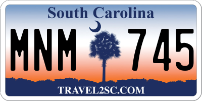 SC license plate MNM745