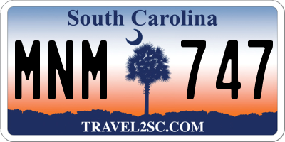 SC license plate MNM747