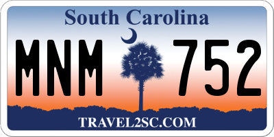 SC license plate MNM752