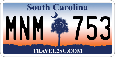 SC license plate MNM753