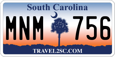 SC license plate MNM756